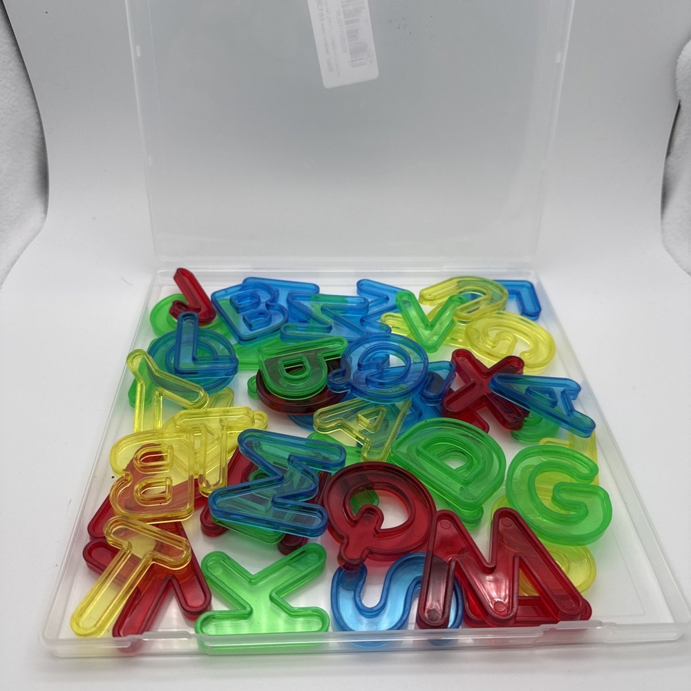 52 Pcs Translucent Letters and Numbers – Plastic Alphabet Letters for Kids – ...